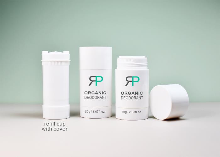 Refillable Eco Friendly Plastic Deodorant Stick Container